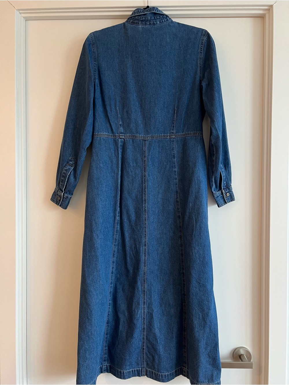 Maxi Denim Button-Front Shirt Dress - Blue Erika & Co Vintage - Picture 2 of 14